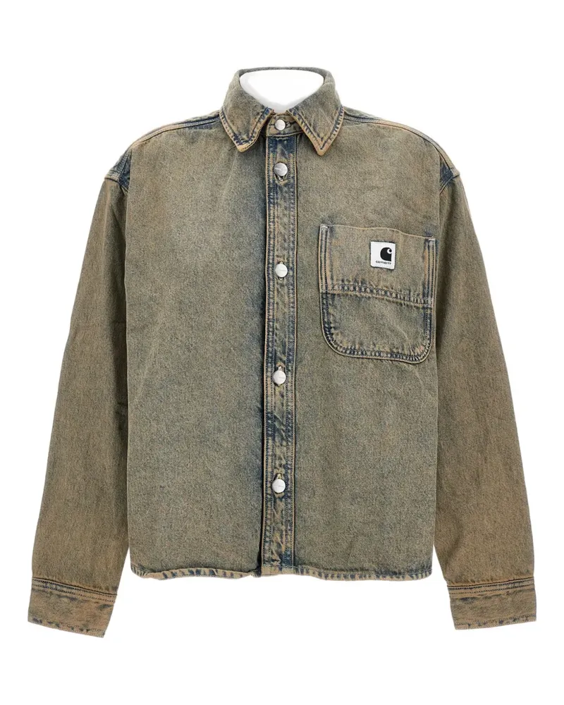 Carhartt WIP Jeanshemd mit Logo-Patch - Grau Grau