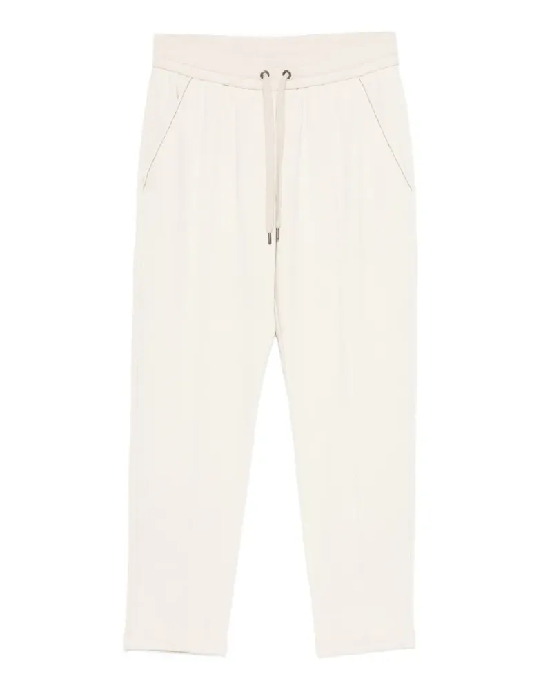 Brunello Cucinelli drawstring stitched-crease track pants - Nude Nude