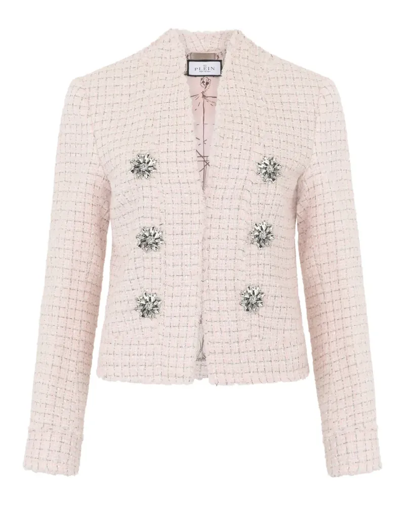Philipp Plein Tweed-Jacke mit Kristallen - Rosa Rosa