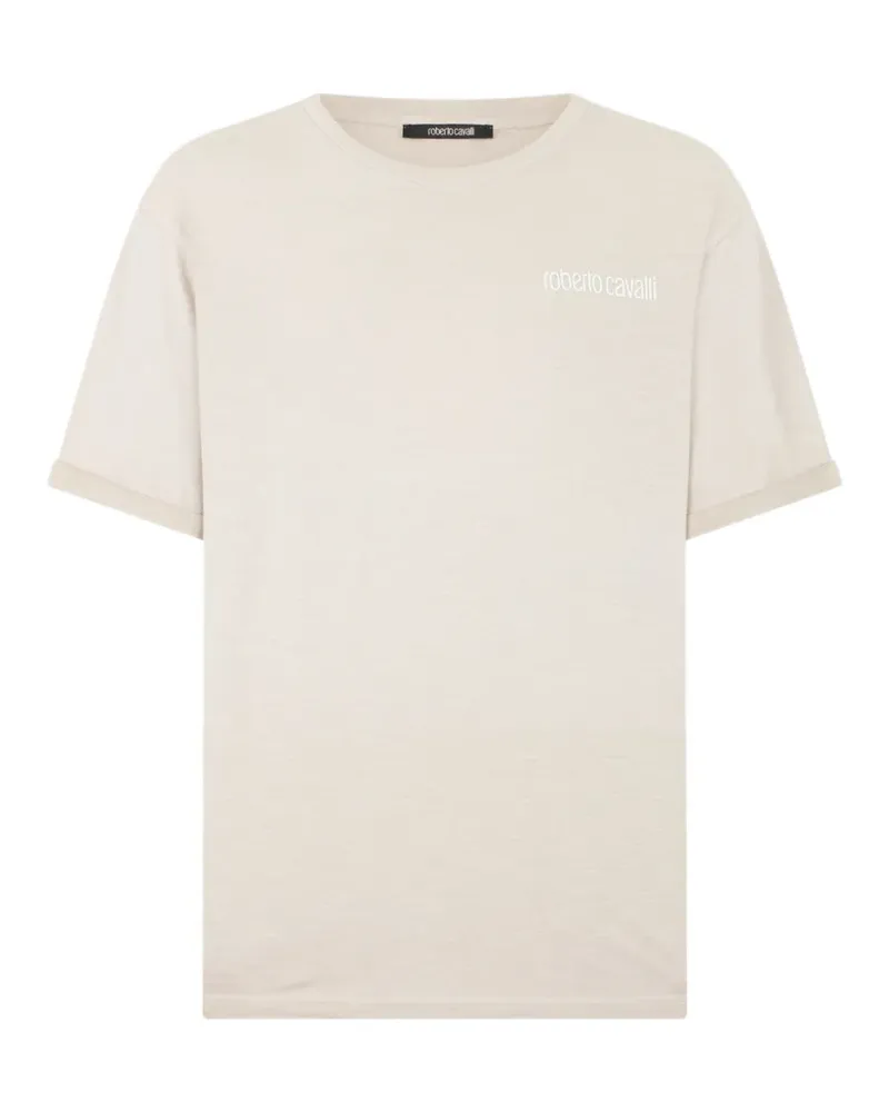 Roberto Cavalli snake-print T-shirt - Nude Nude