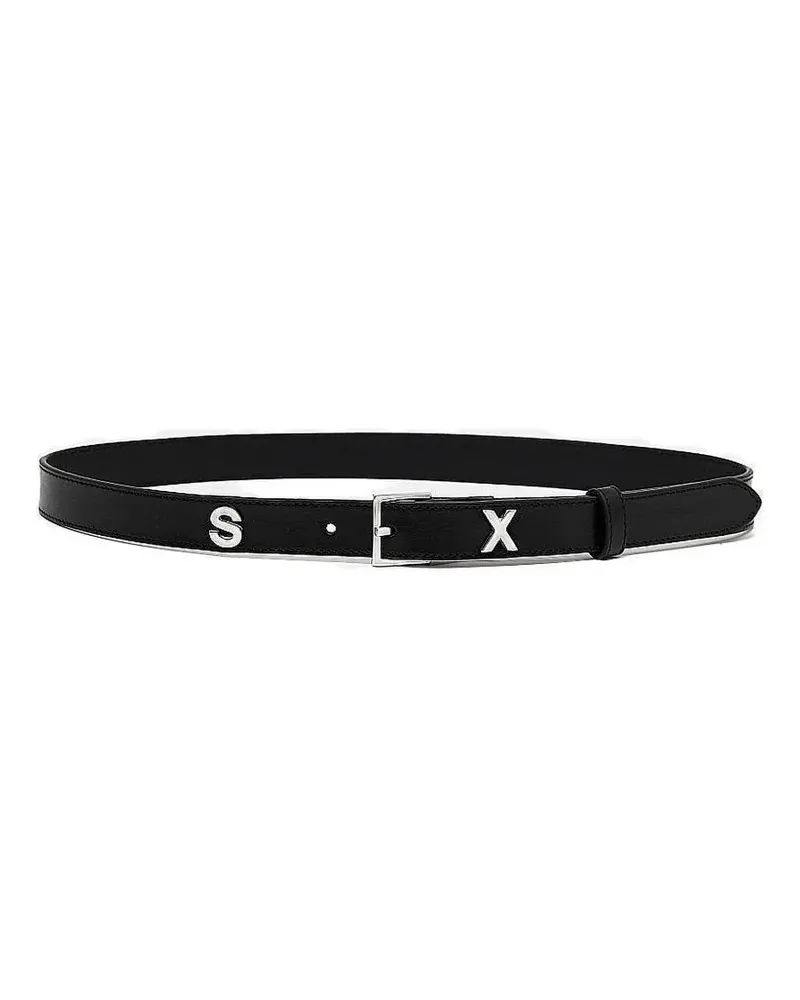 Martine Rose letter-plaque leather belt - Schwarz Schwarz