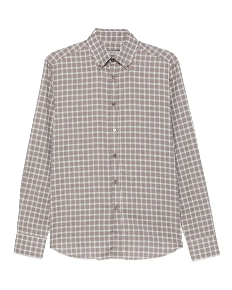 Canali Kariertes Hemd - Braun Braun