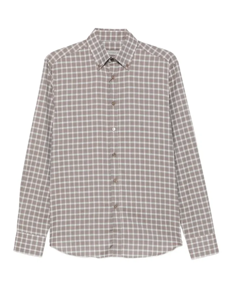 Canali check-pattern button-down shirt - Braun Braun