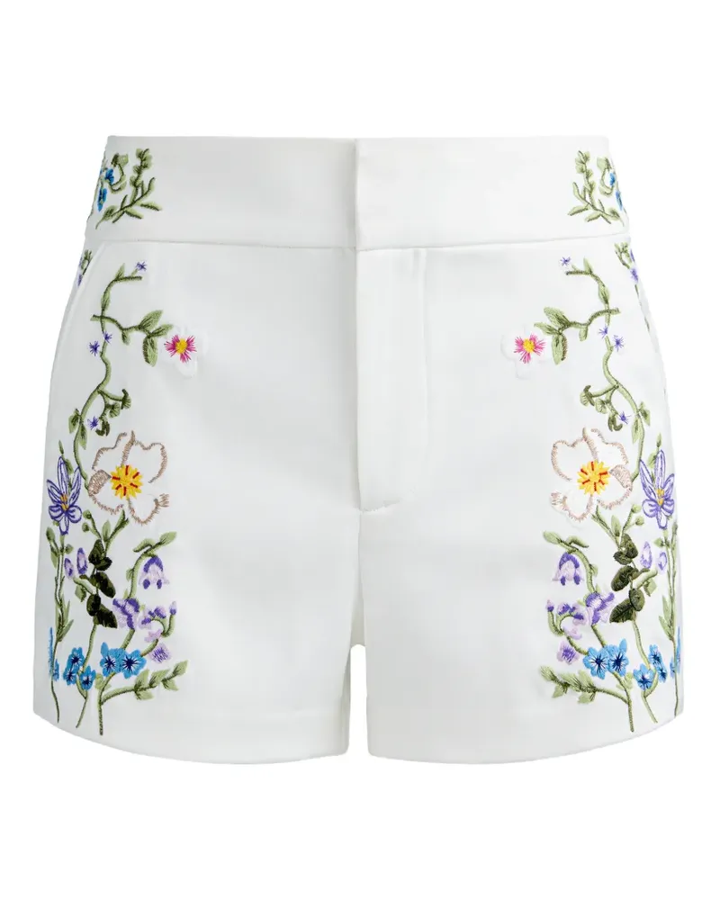 Alice + Olivia Cady Shorts mit Blumenstickerei - Weiß Weiß
