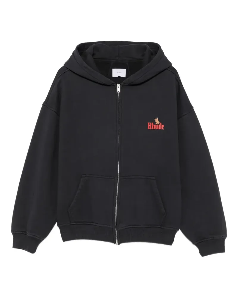 RHUDE Kapuzenjacke mit grafischem Print - Schwarz Schwarz