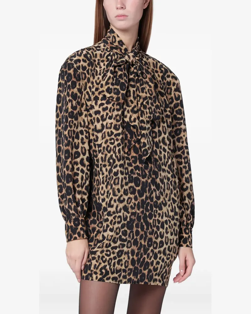 Saint Laurent Kleid mit Leopardenmuster - Braun Braun