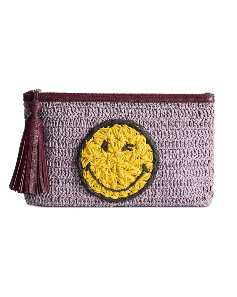 Anya Hindmarch Wink raffia pouch - Violett Violett
