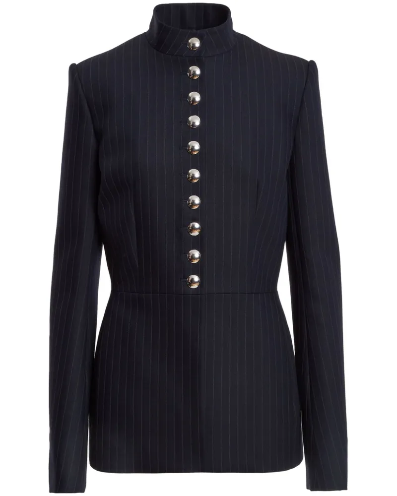KHAITE The Samuel Jacke mit Nadelstreifen - Blau Blau