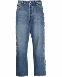 Philipp Plein Crystal Cable Wide-Leg-Jeans Blau