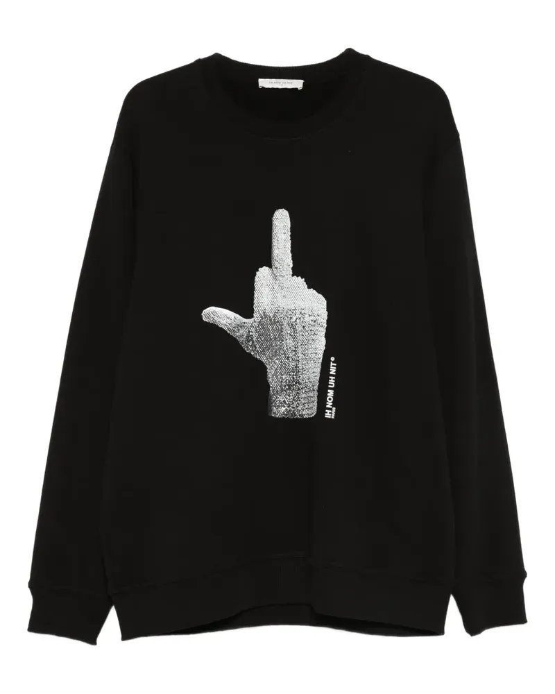 IH NOM UH NIT Sweatshirt mit Handschuhen in Rautenform - Schwarz Schwarz