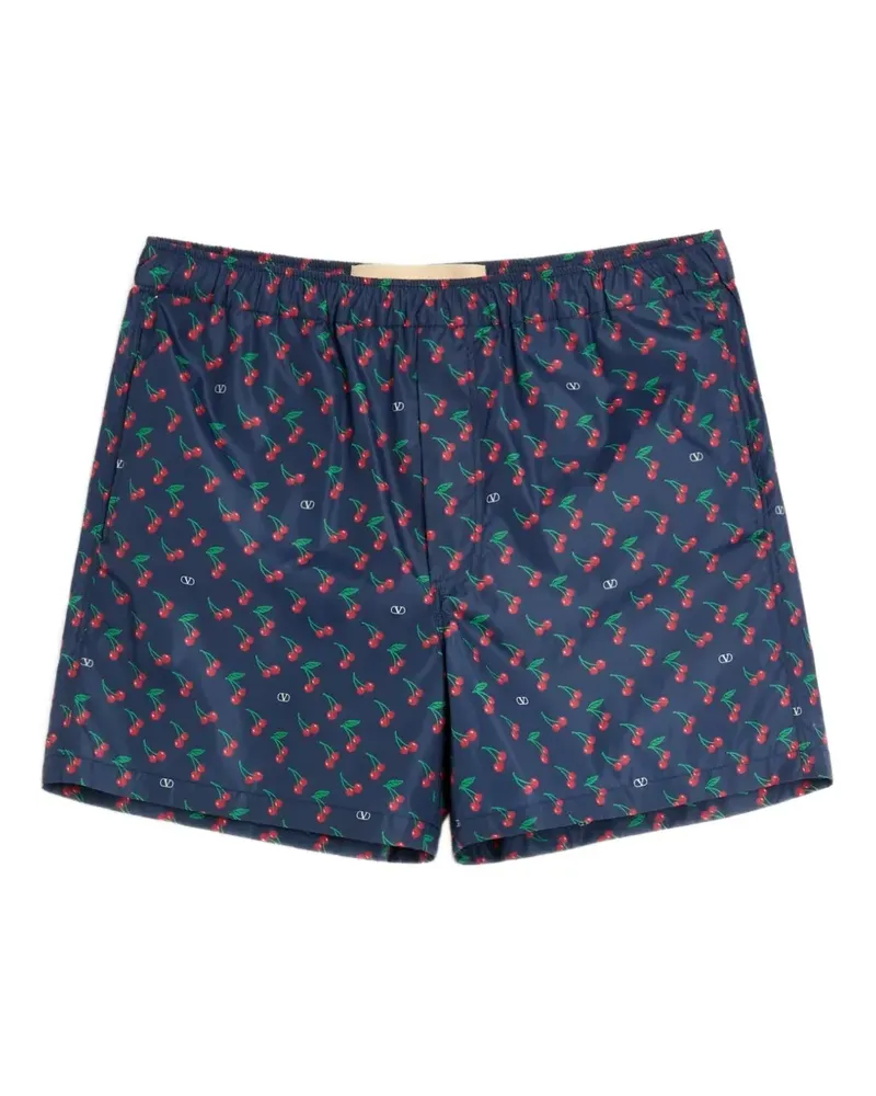 Valentino Garavani Badeshorts mit Kirschen-Print - Blau Blau