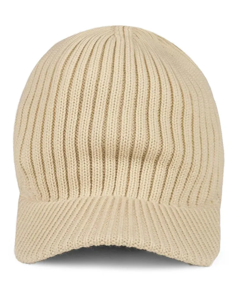 Y-3 x Wales Bonner Gerippte Beanie mit Schirm - Nude Nude