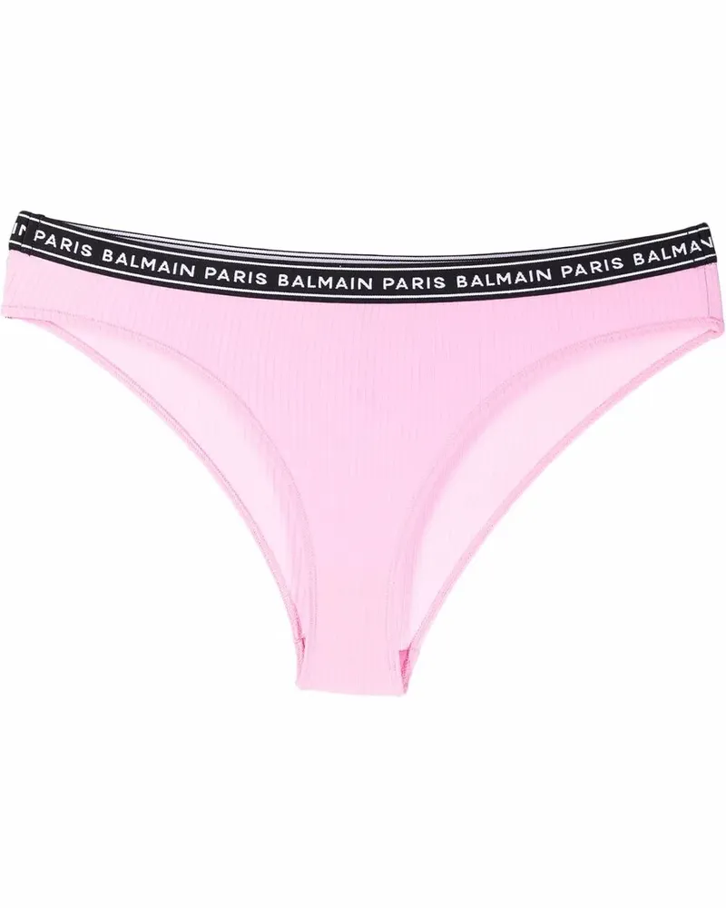 Balmain Slip mit Logo-Bund - Rosa Rosa