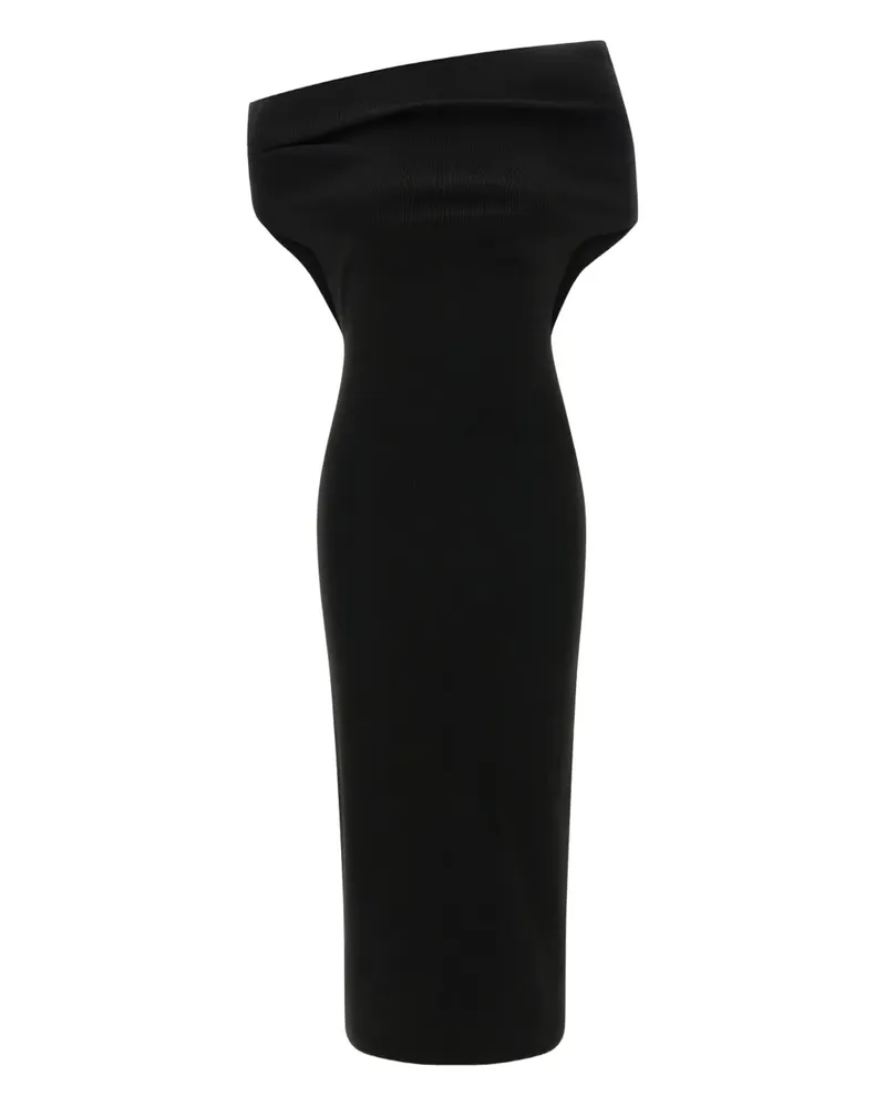 ARMARIUM off-shoulder ribbed-knit midi dress - Schwarz Schwarz
