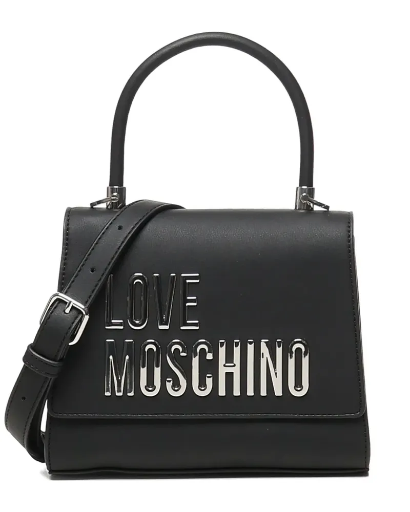 Moschino Handtasche mit Logo - Schwarz Schwarz