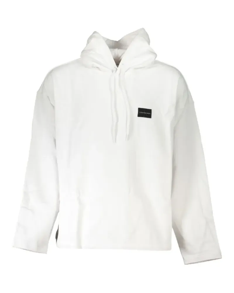 Calvin Klein logo-patch relaxed hoodie - Weiß Weiß