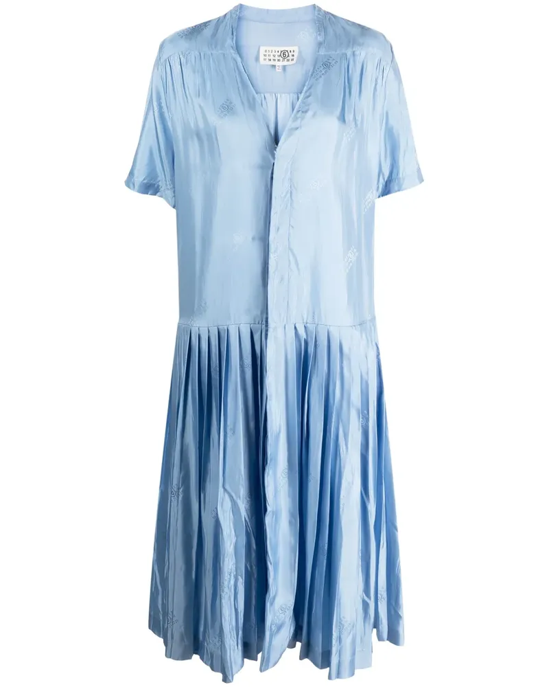 Maison Margiela Midikleid mit V-Ausschnitt - Blau Blau