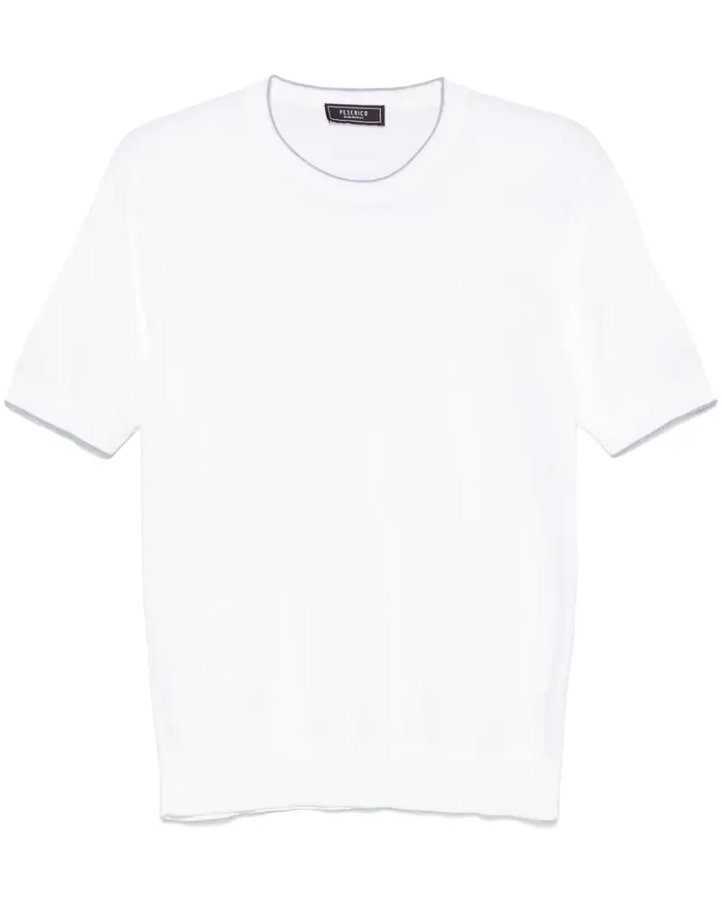 Peserico Fein gestricktes T-Shirt - Weiß Weiß