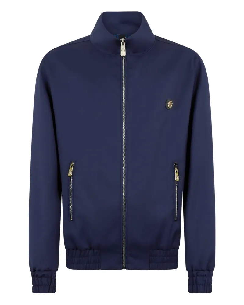 Billionaire zip-up badge wool jacket - Blau Blau