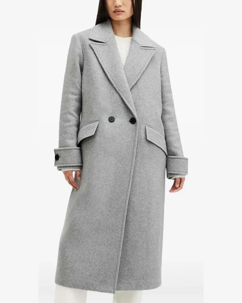 AllSaints Doppelreihiger Mantel - Grau Grau