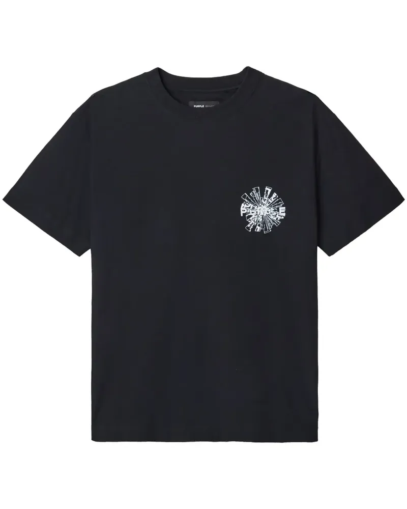 PURPLE BRAND Shattered Wordmark T-Shirt - Schwarz Schwarz