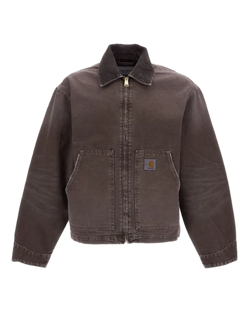 Carhartt WIP distressed corduroy-collar jacket - Braun Braun