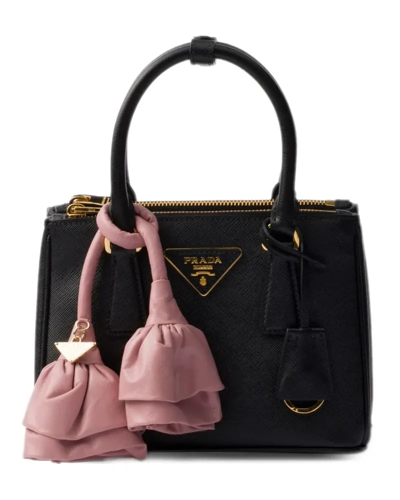Prada Mini Galleria Tasche - Schwarz Schwarz