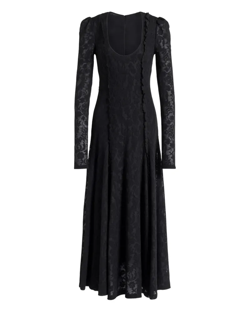 Alberta Ferretti long-sleeve midi dress - Schwarz Schwarz