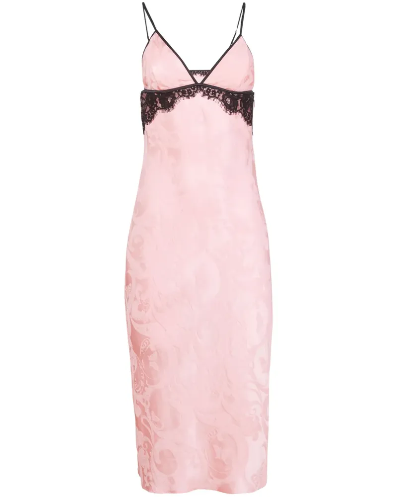 Fleur Du Mal Midikleid aus Paisley-Jacquard - Rosa Rosa