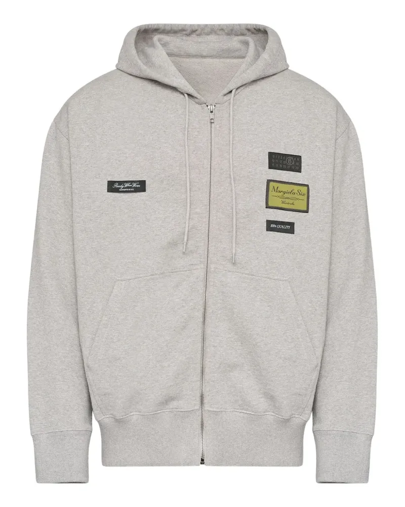 Maison Margiela Hoodie mit Logo-Applikation - Grau Grau