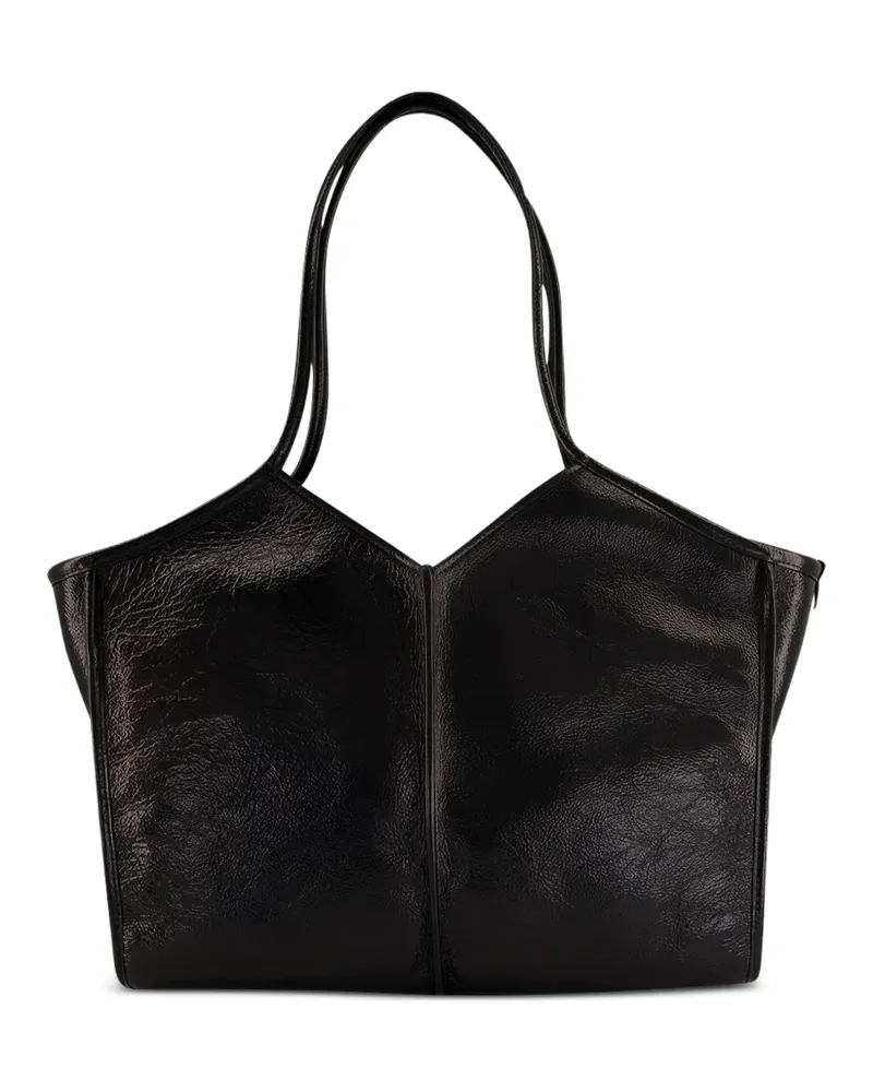 HEREU Mittelgroße Calella Tote Bag im Distressed-Look - Schwarz Schwarz