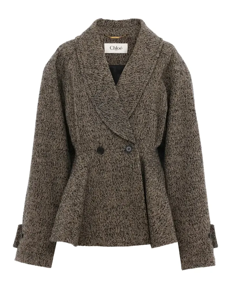 Chloé Sakko mit Fischgrätenmuster - Nude Nude