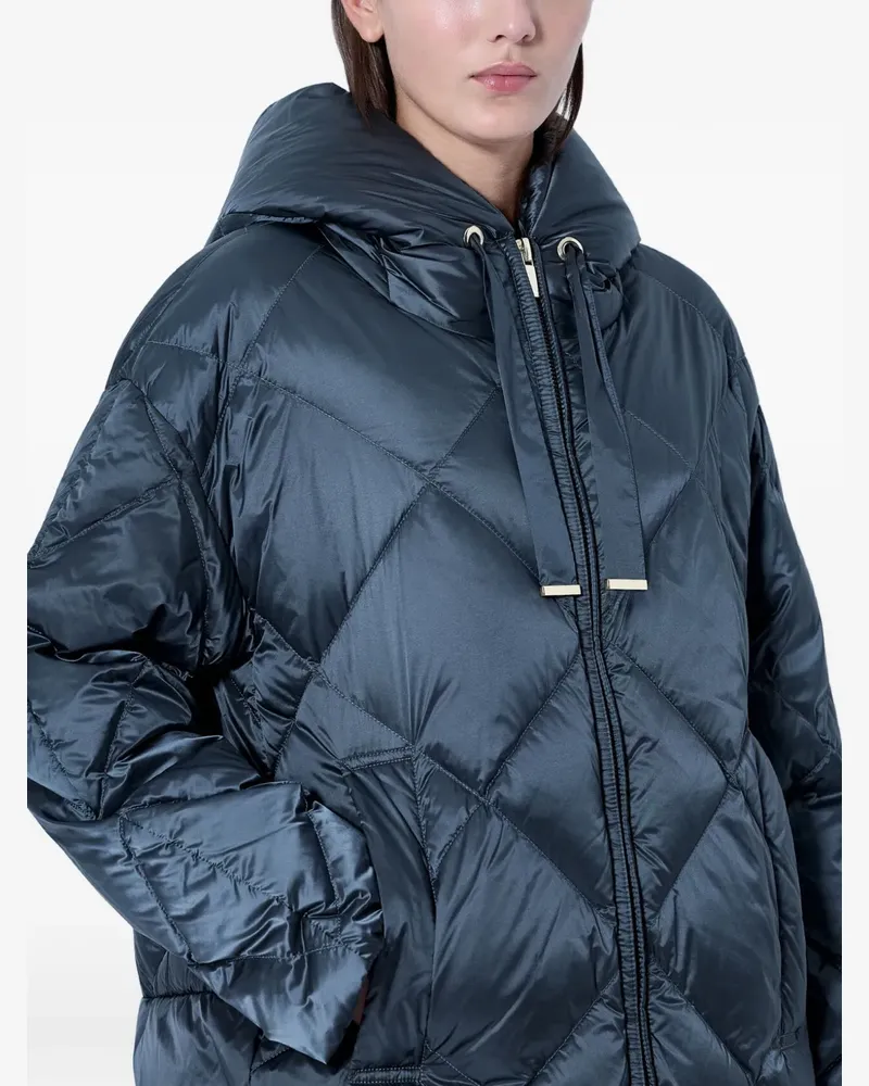 Max Mara Gesteppter Kapuzenmantel - Blau Blau