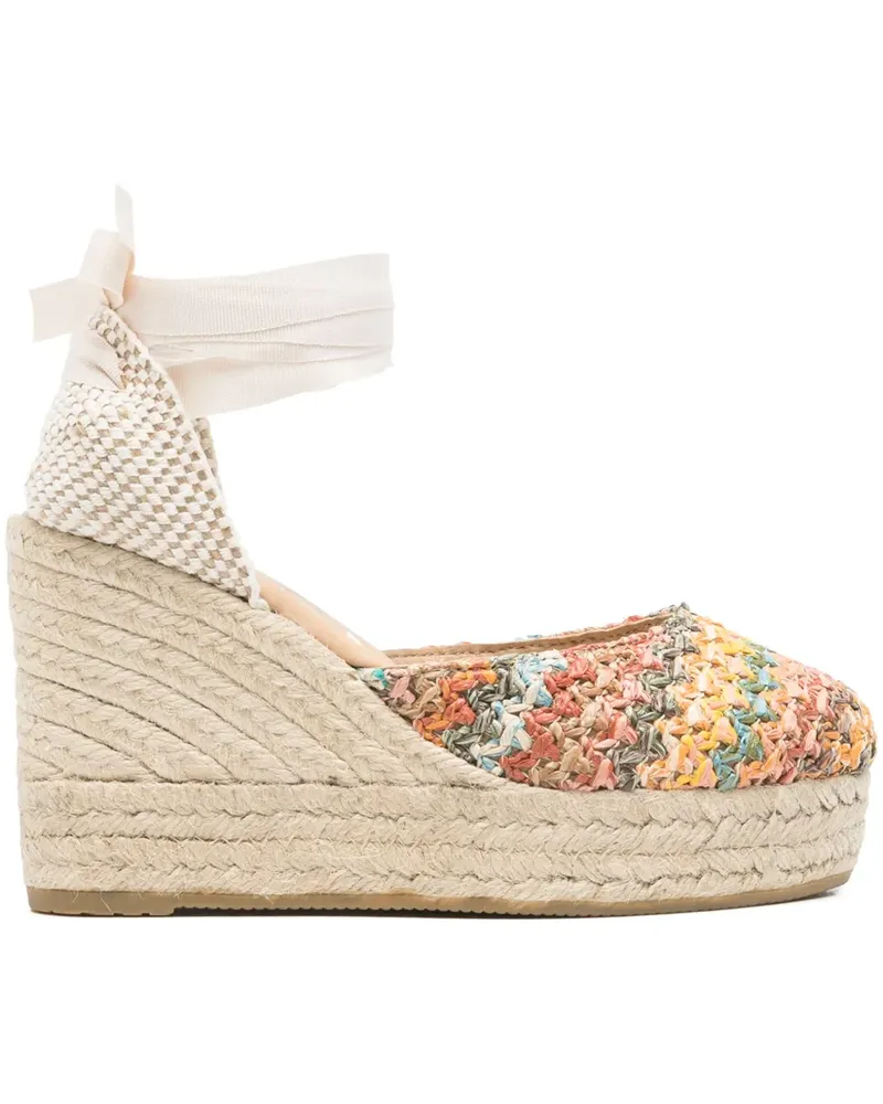 Manebí Espadrilles aus gewebtem Bast 100mm - Nude Nude