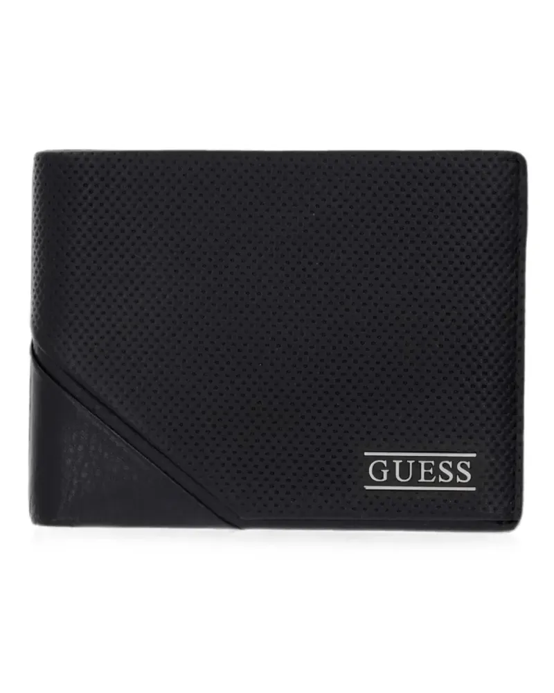 Guess Boston perforated leather wallet - Schwarz Schwarz