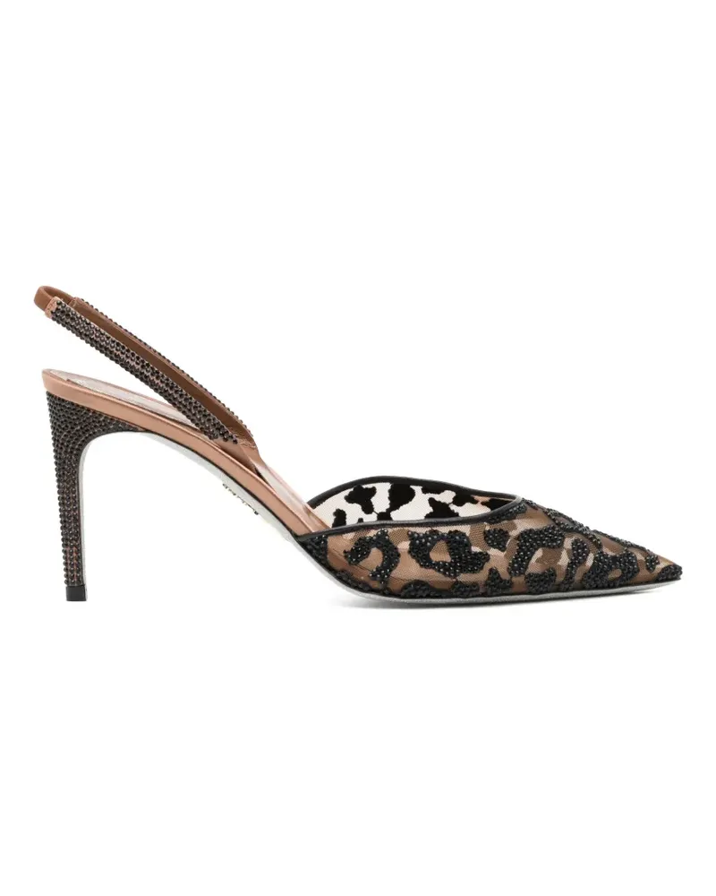 René Caovilla Allura Pumps mit Kristallen 80mm - Nude Nude