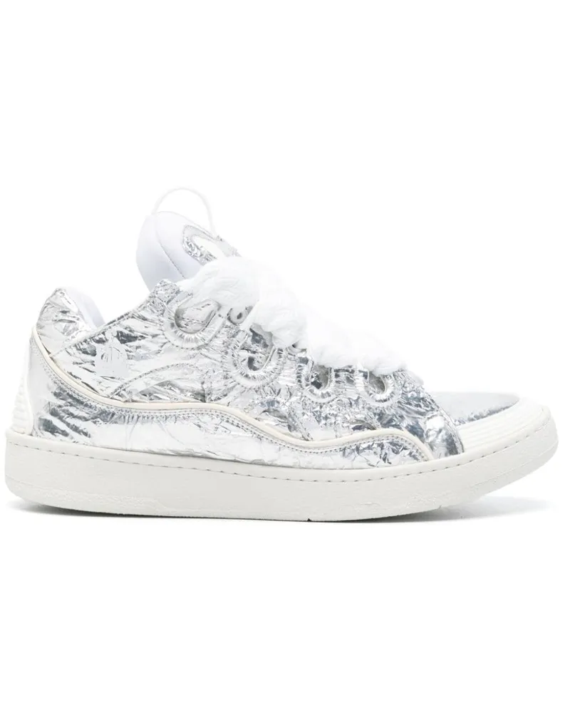 Lanvin Curb Sneakers mit Knitteroptik - Silber Silber