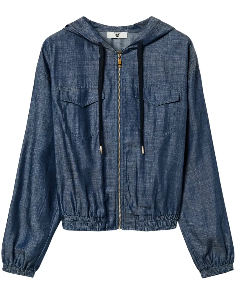 Twin-Set Jeansjacke mit Kapuze - Blau Blau