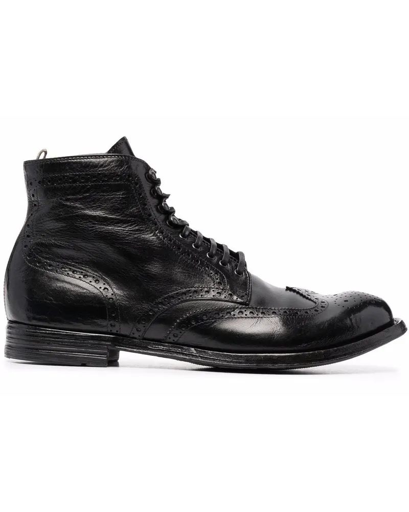 Officine Creative Italia Anatomia Schnürstiefel - Schwarz Schwarz