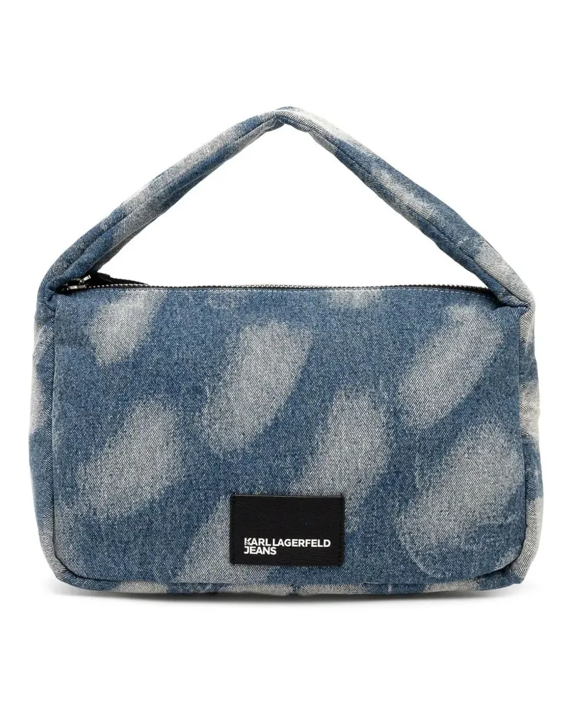 Karl Lagerfeld Tote Bag aus Denim mit Bleach-Effekt - Blau Blau