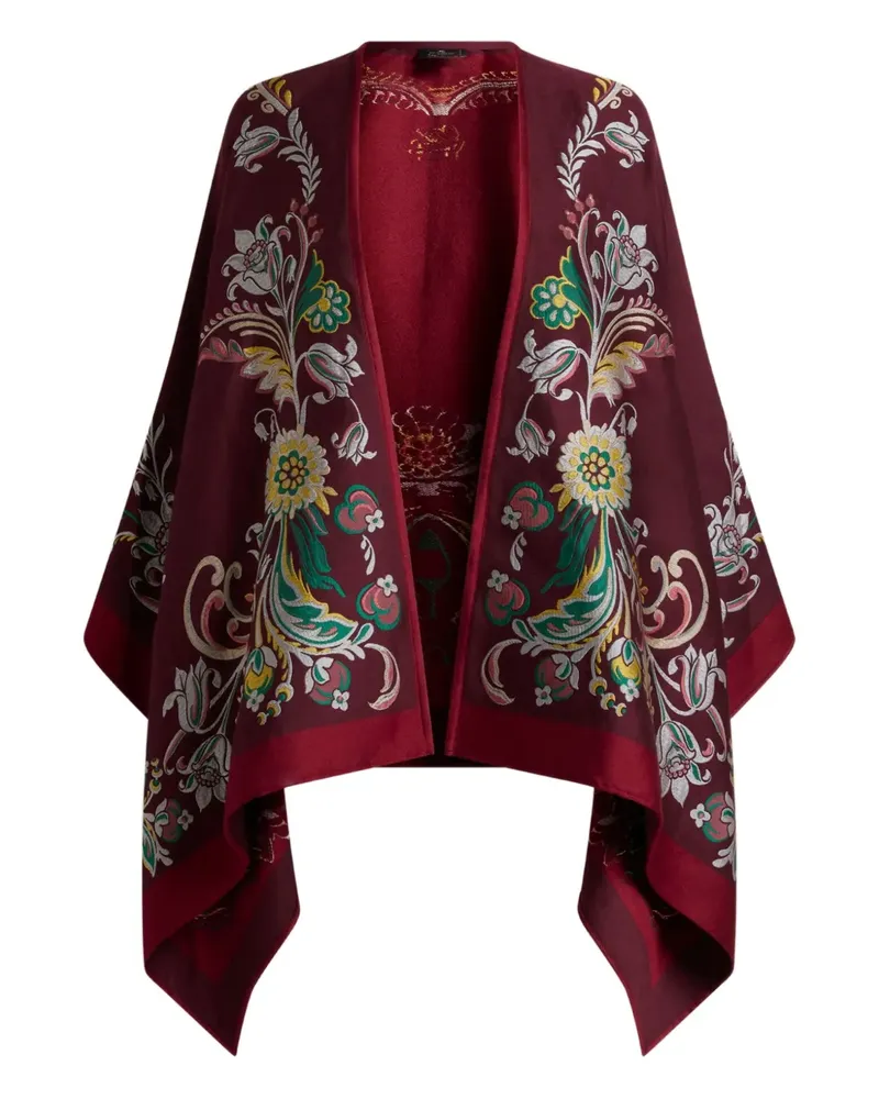 Etro Jacquard-Cape mit Blumenmuster - Rot Rot