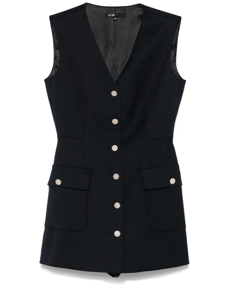 Maje Playsuit mit V-Ausschnitt - Blau Blau