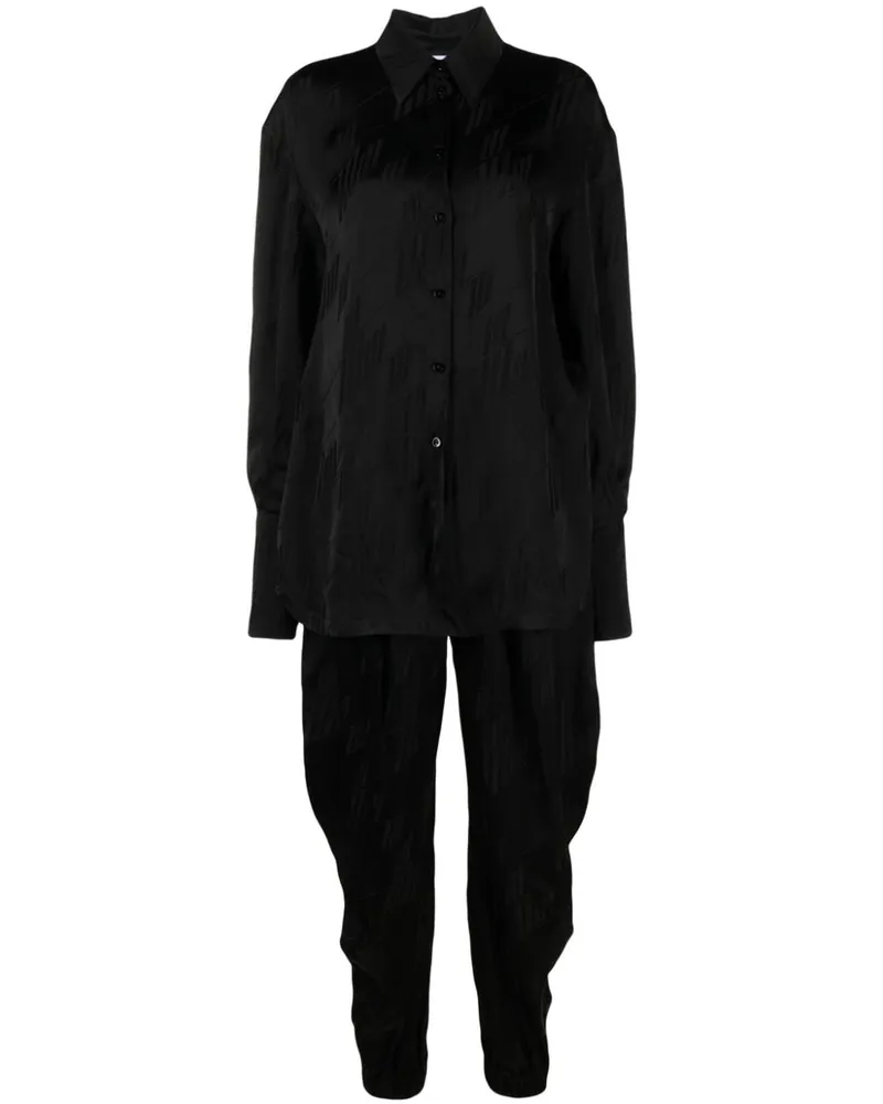 ATTICO Jumpsuit mit Satin - Schwarz Schwarz