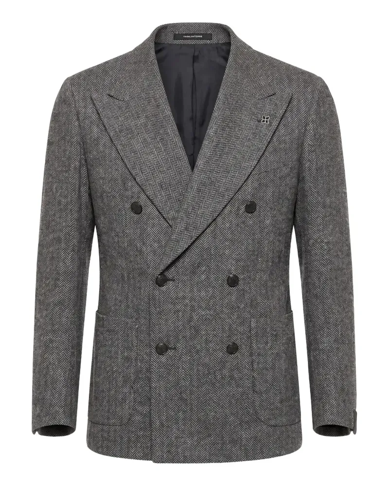 Tagliatore herringbone double-breasted blazer - Grau Grau