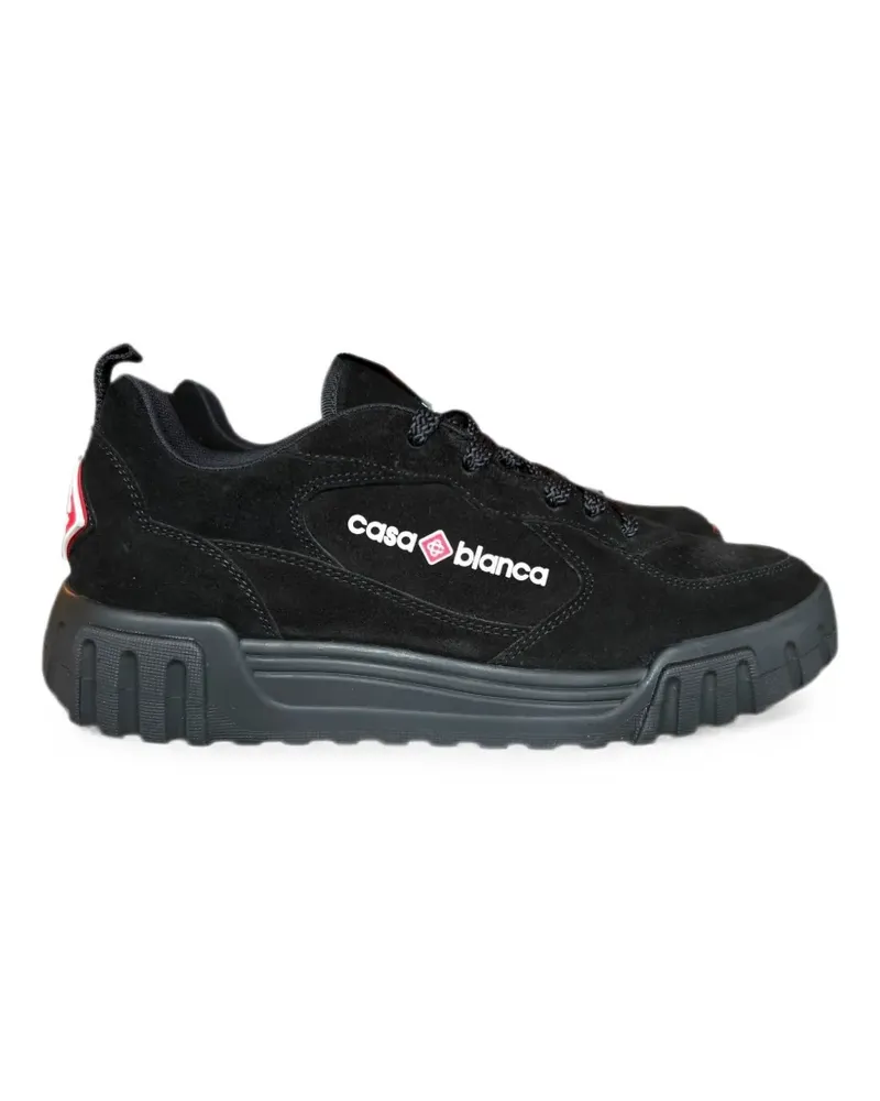 Casablanca Paris Court suede-detail sneakers - Schwarz Schwarz