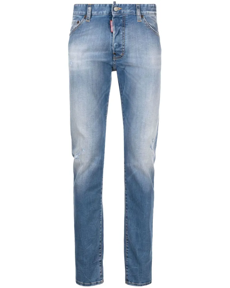 Dsquared2 Ausgeblichene Slim-Fit-Jeans - Blau Blau