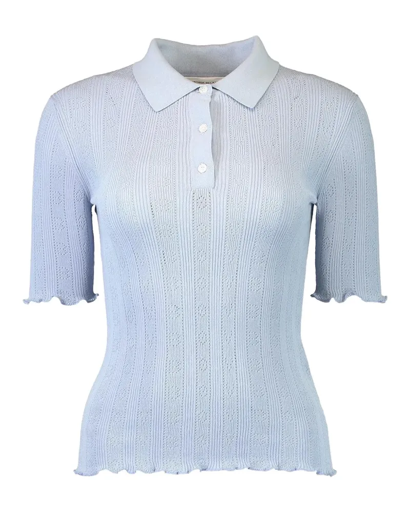 Victoria Beckham Frill polo top - Blau Blau