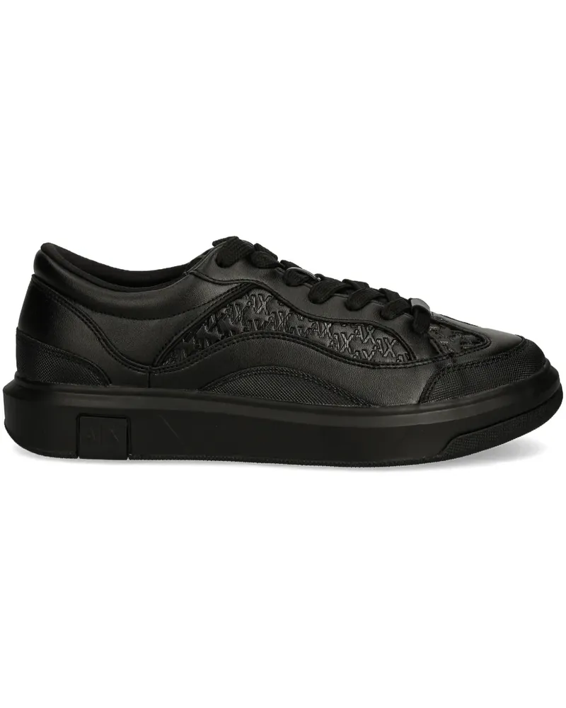 Armani Exchange Sneakers mit Monogramm-Logo - Schwarz Schwarz