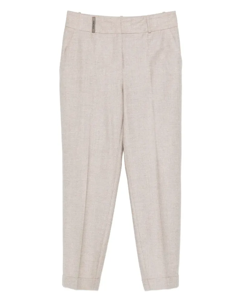 Peserico cuffed cropped trousers - Nude Nude