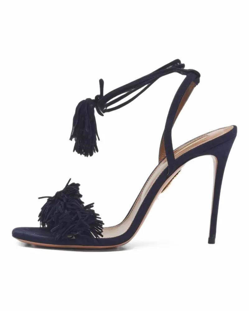 Aquazzura Wild Thing Sandalen mit Fransen - Blau Blau